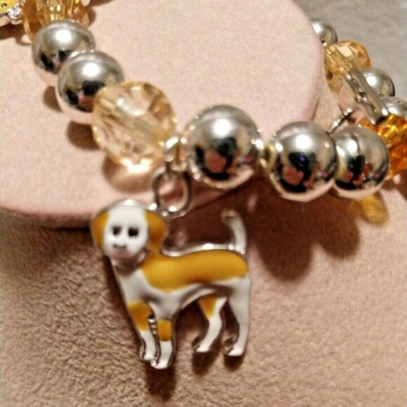 🐈🐾🐕‍🦺Dog Charm Bracelet Silver/Topaz/Beads/Beagle/Sheppard/Lab/Schnau - Picture 5 of 11
